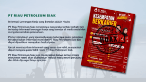 WASPADA: Klarifikasi Mengenai Informasi Lowongan Kerja Palsu (Hoax) PT Riau Petroleum Siak